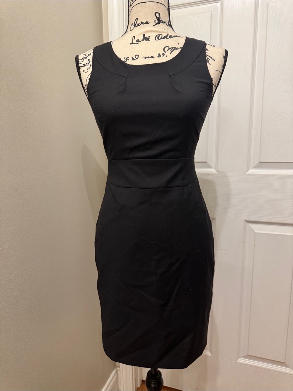 J. Crew Black Sleeveless Sheath Midi Dress